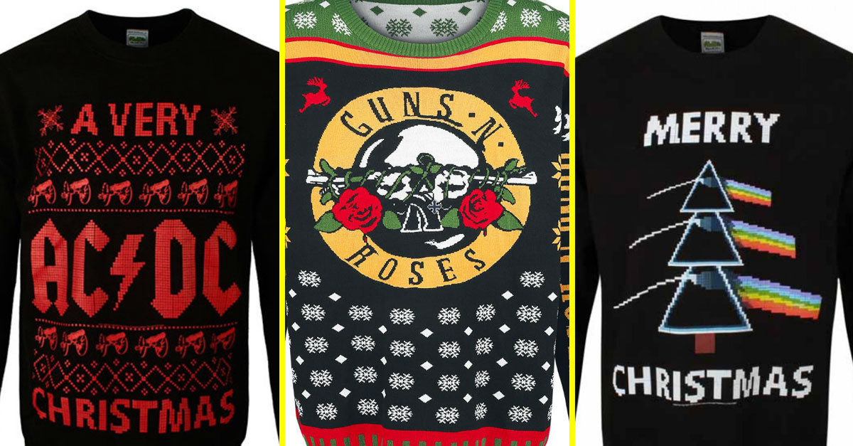 7 Ugly Rock Christmas Sweaters Guaranteed To Make You An Office Party Hit This Season | Society 