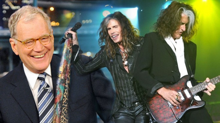 Steven Tyler and Joe Perry join David Letterman- man are they a wild duo! | Society Of Rock Videos