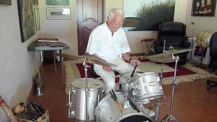 Grandpa Plays Drums On His 90th Birthday, And He Rocks! | Society Of Rock Videos
