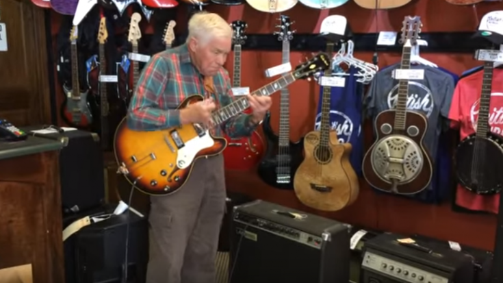 80 yr old Grandpa Shocks Entire Shop When He Picks Up Guitar & Plays | Society Of Rock Videos