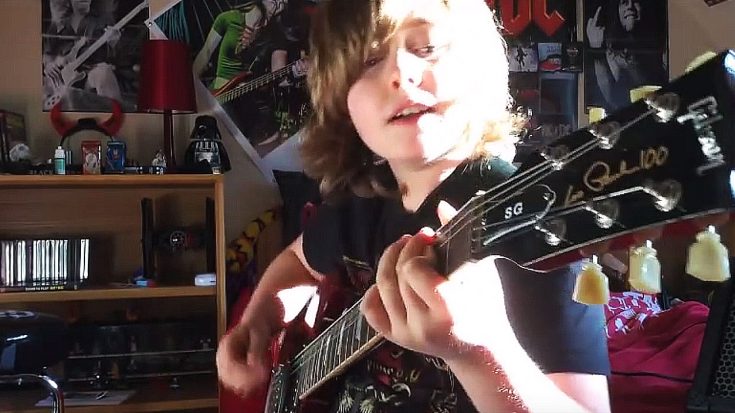 9 Year Old Geai Has Something To Prove By Cover AC/DC’s ‘Shot Down In Flames’! (Watch) | Society Of Rock Videos