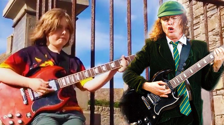 9-Year Old Geai Thompson Creates Epic Music Video Of Him Shredding AC/DC’s “Night Prowler”! | Society Of Rock Videos