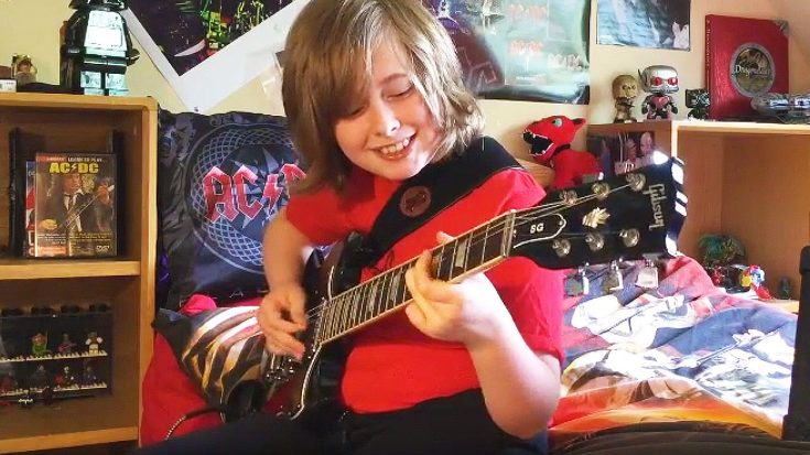 9 Year Old Rocks Out On Cover Of AC/DC’s ‘Let There Be Rock’ | Society Of Rock Videos