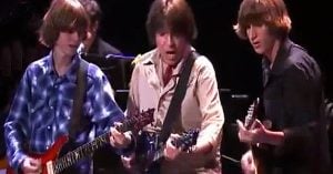 Proud Papa John Fogerty Beams With Pride As Sons Shane & Tyler Trade Licks On “Up Around The Bend”