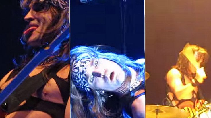 Steel Panther Guitarist Satchel Goes Completely Mental On Stage During His Guitar Solo! | Society Of Rock Videos