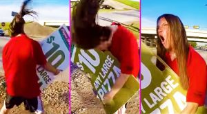 Metalhead Lands Job As Sign Spinner—Shows Off Incredible Skill To Every Passing Car!