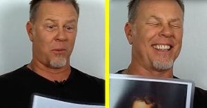 Here’s Two Minutes Of James Hetfield Giggling At Old Metallica Photos