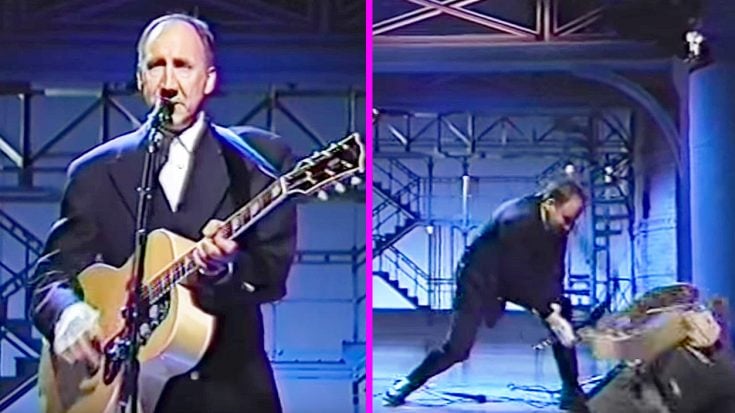 Things Get Destructive Just As Pete Townshend Finishes Playing ‘Pinball Wizard’ On The David Letterman Show… | Society Of Rock Videos