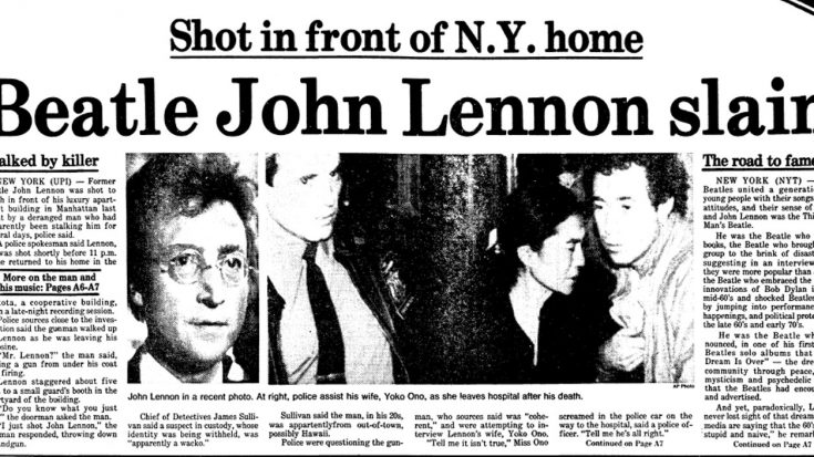 38 Years Ago Today: John Lennon Was Tragically Killed And The World Would Never Be The Same, Again… | Society Of Rock Videos