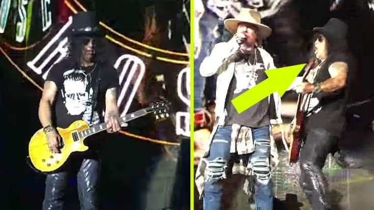 Caught On Camera: Slash And Axl Rose Share A “Startling” Moment On Stage! | Society Of Rock Videos