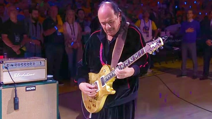 Carlos Santana Shreds Incredible National Anthem Before The NBA Finals, And The Crowd Goes Insane! | Society Of Rock Videos