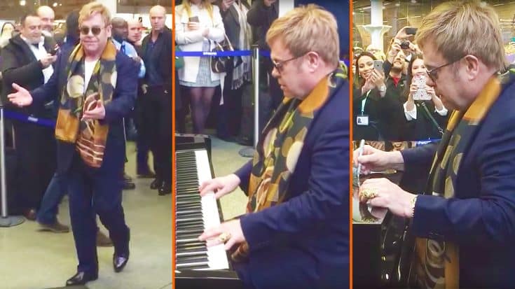 Elton John Sits Down At A Piano In A London Train Station, And Treats Travelers To Surprise Performance! | Society Of Rock Videos