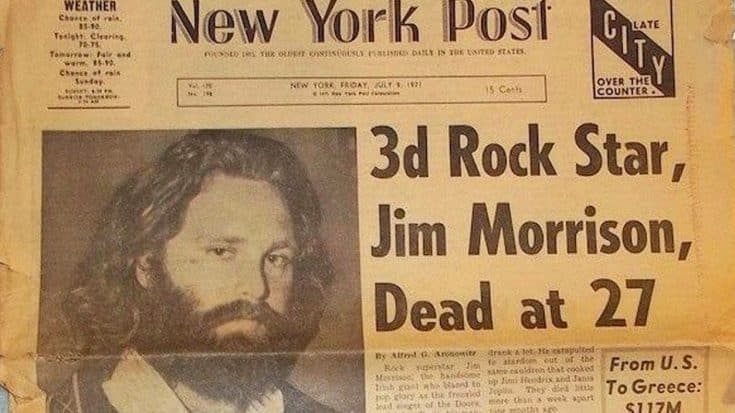 July 3, 1971: Jim Morrison Dies At 27, And The World Gets A Whole Lot Stranger Without Him | Society Of Rock Videos