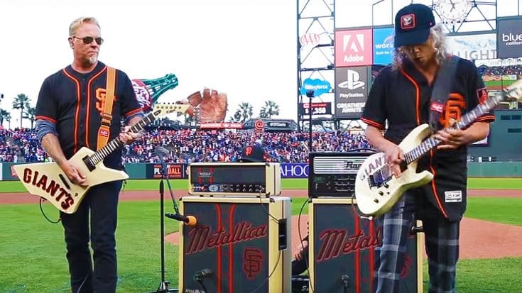 Metallica Celebrate Giants’ 5th Annual ‘Metallica Night’ By Shredding High Octane National Anthem | Society Of Rock Videos