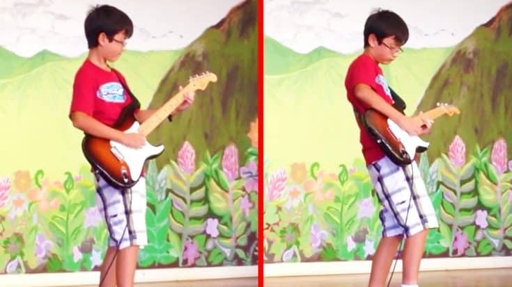 12-Year Old Channels Stevie Ray Vaughan At School Talent Show, & Steals The Show With Mind-Blowing Solo! | Society Of Rock Videos