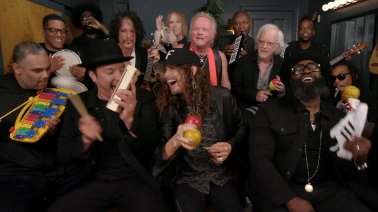 Steven Tyler And Jimmy Fallon Crush “Walk This Way” With Toy Instruments | Society Of Rock Videos