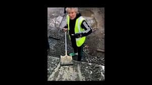 Rod Stewart Helps Out In Repairing Roads Near His House