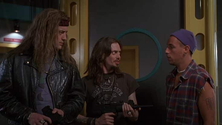 Brendon Fraiser, Adam Sandler and Steve Buscemi in their movie Air Heads in 1994
