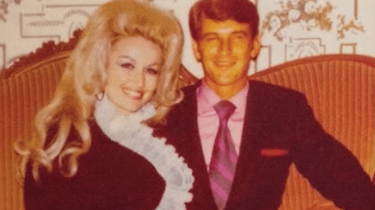 Dolly Parton and her husband, Carl Dean, smiling together.