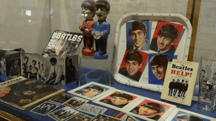 Collection of rare Beatles memorabilia including vintage merchandise, autographs, records, and collectibles celebrating the legacy of the iconic band.