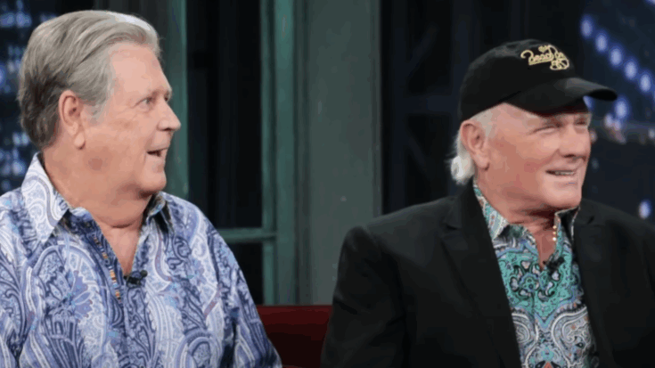 Brian wilson and mike love in an interview
