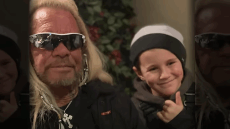 Dog the bounty hunter and his step son smiling in the camera