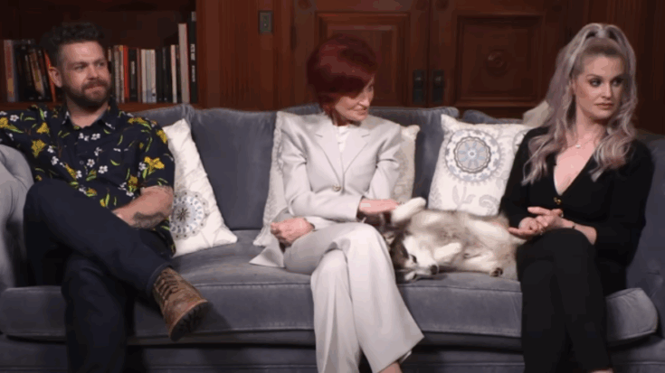 The ousbourne family sitting in a couch