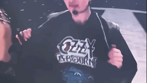 lady Gaga wearing an ozzy osbourne shirt
