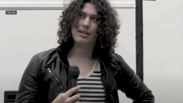 Ilan Rubin wearing a leather jacket