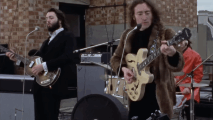 Beatles in the iconic rooftop.