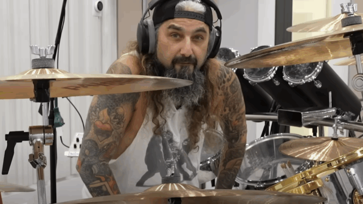 Mike portnoy in his drumset
