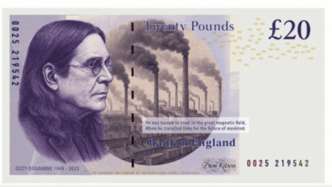 Ozzy Osbourne in a UK Banknote