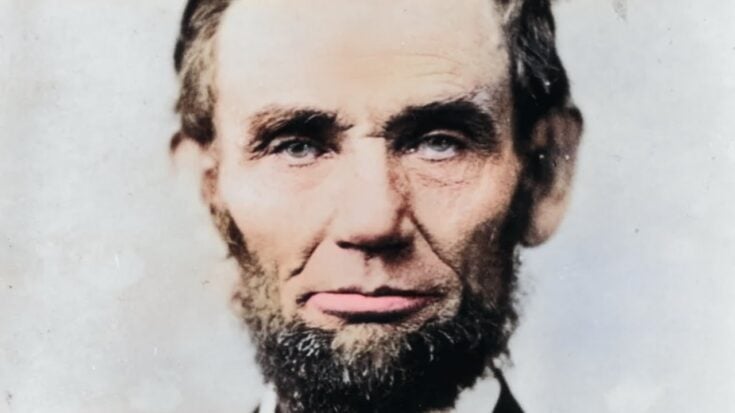 abe lincoln in a colorized photo