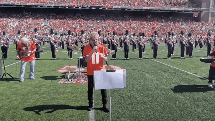 REO Speedwagon performing at football stadium