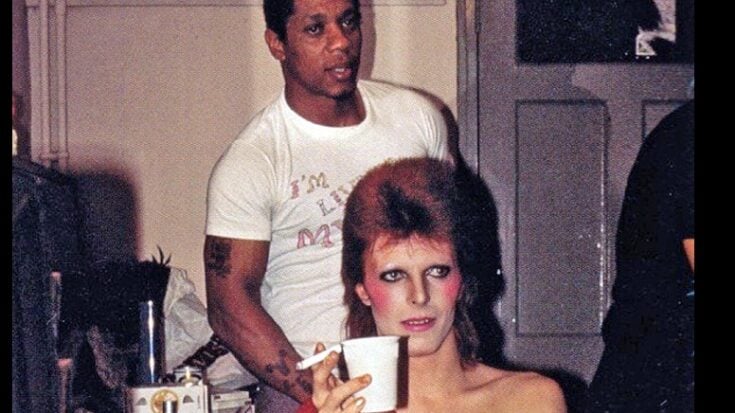 David Bowie and security guard