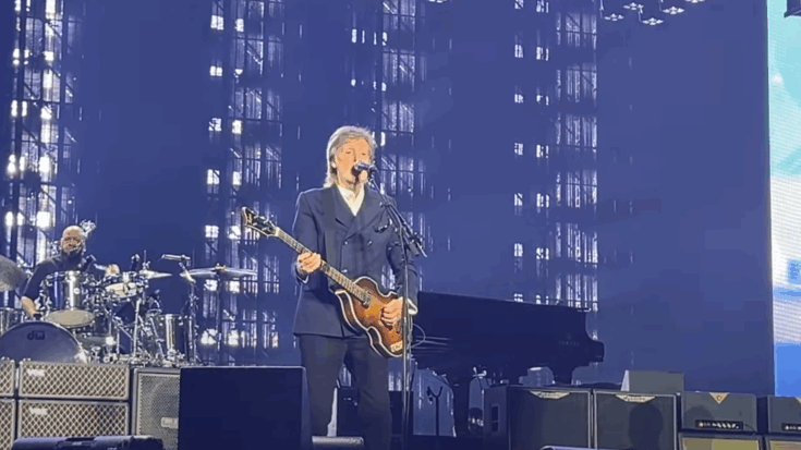 Paul McCartney performs “Help!” live on stage at Acrisure Arena on September 29, 2025.