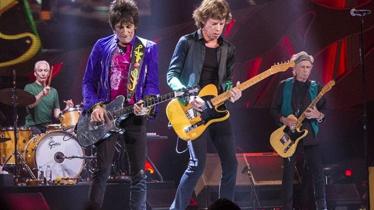 The Rolling Stones performing at Summerfest in Milwaukee in 2015. Left to right: Charlie Watts, Ronnie Wood, Mick Jagger, and Keith Richards