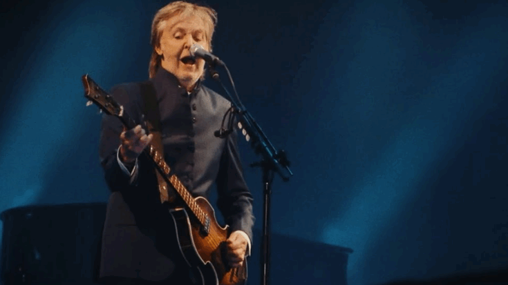 Paul McCartney performing live on stage during his ‘Got Back’ tour