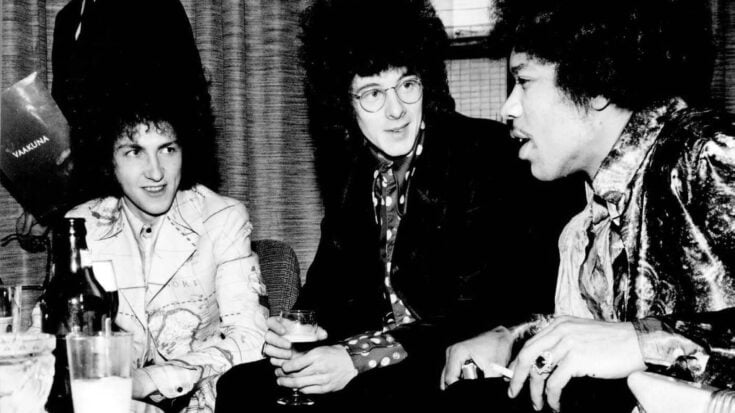 The Jimi Hendrix Experience performed in Helsinki. Here seen before or after the concert at Hotelli Vaakuna. Taken on 22 May 1967