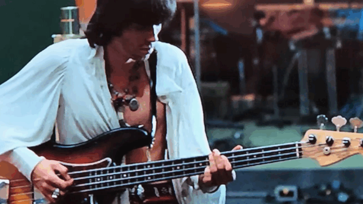 Keith Richards playing a Fender Precision Bass sunburst