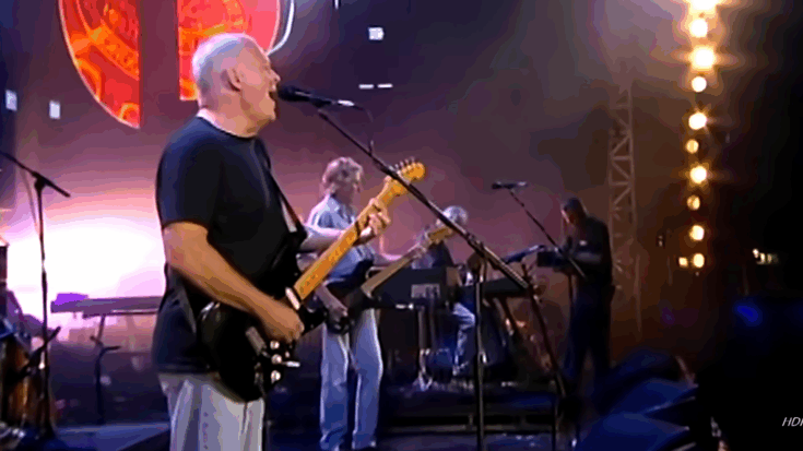 Pink Floyd delivers a powerful live performance as David Gilmour leads, Nick Mason drives the rhythm, Richard Wright adds depth, and Roger Waters anchors the sound.