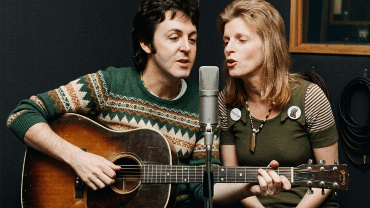 Paul McCartney and Linda McCartney singing together