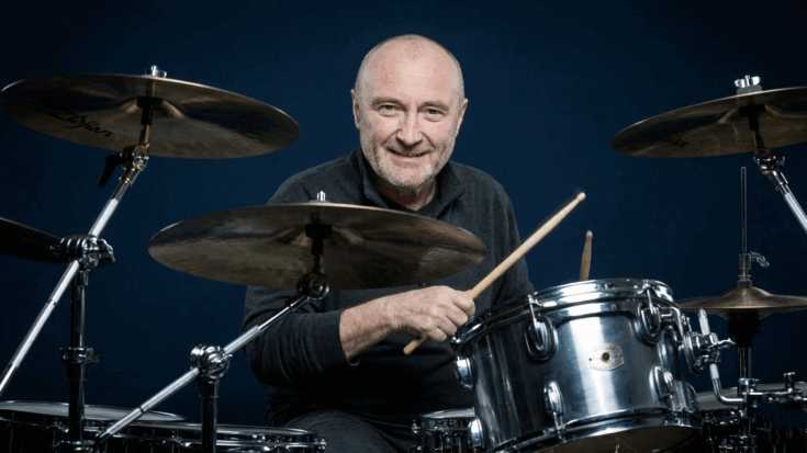 Phil Collins playing on drums