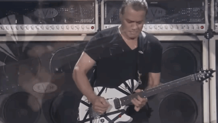 Eddie van Halen playing lead guitars.