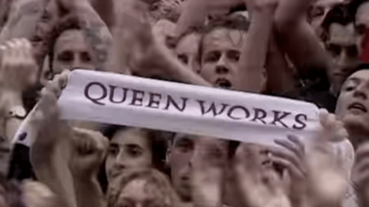 The crowd in live aid.